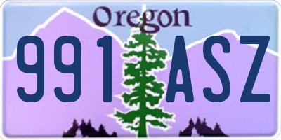 OR license plate 991ASZ