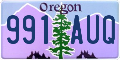 OR license plate 991AUQ