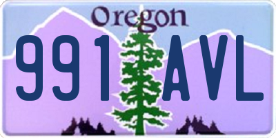 OR license plate 991AVL