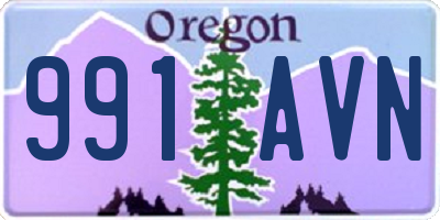 OR license plate 991AVN