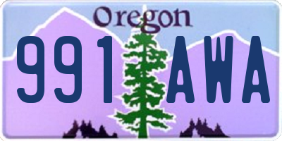 OR license plate 991AWA