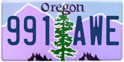 OR license plate 991AWE