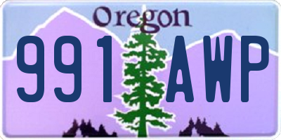 OR license plate 991AWP