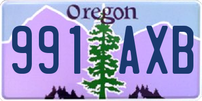 OR license plate 991AXB