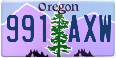 OR license plate 991AXW
