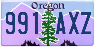 OR license plate 991AXZ