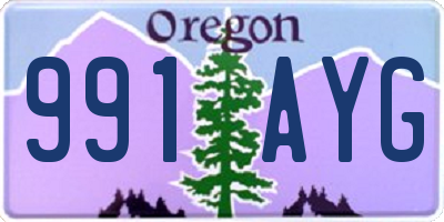 OR license plate 991AYG