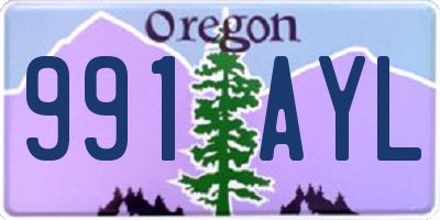 OR license plate 991AYL