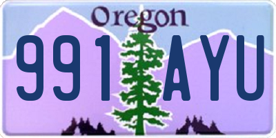 OR license plate 991AYU