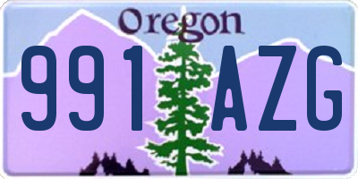 OR license plate 991AZG