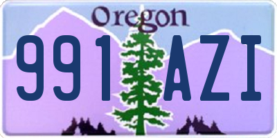 OR license plate 991AZI