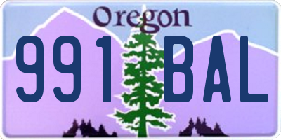 OR license plate 991BAL