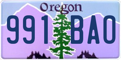 OR license plate 991BAO