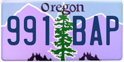 OR license plate 991BAP