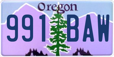 OR license plate 991BAW