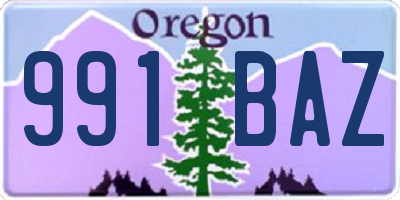 OR license plate 991BAZ