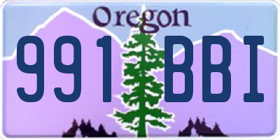 OR license plate 991BBI