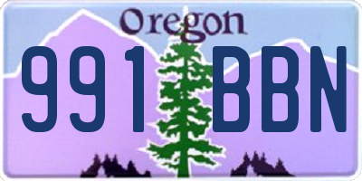 OR license plate 991BBN