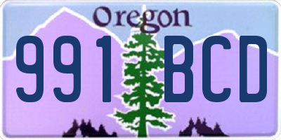 OR license plate 991BCD