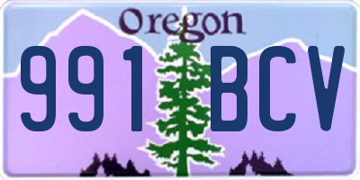 OR license plate 991BCV