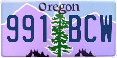 OR license plate 991BCW