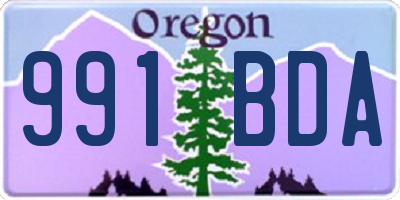 OR license plate 991BDA