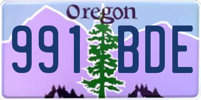 OR license plate 991BDE