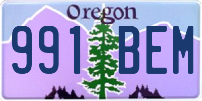 OR license plate 991BEM