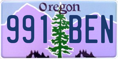 OR license plate 991BEN