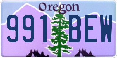OR license plate 991BEW