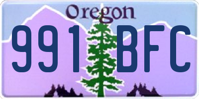 OR license plate 991BFC