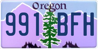 OR license plate 991BFH
