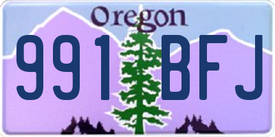 OR license plate 991BFJ