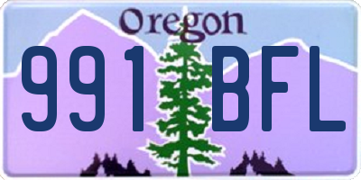 OR license plate 991BFL