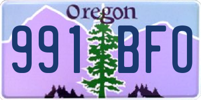 OR license plate 991BFO