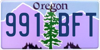 OR license plate 991BFT