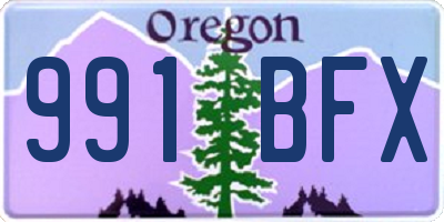 OR license plate 991BFX