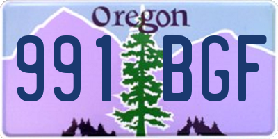 OR license plate 991BGF