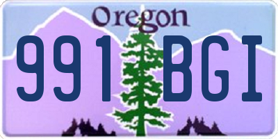 OR license plate 991BGI