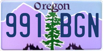 OR license plate 991BGN