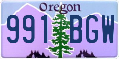 OR license plate 991BGW