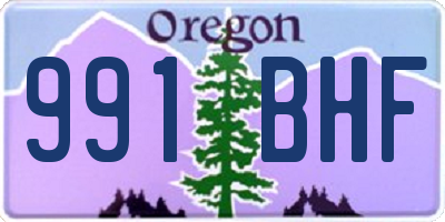 OR license plate 991BHF