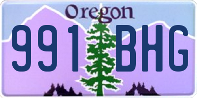 OR license plate 991BHG