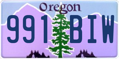 OR license plate 991BIW