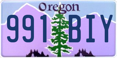 OR license plate 991BIY