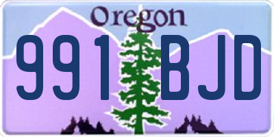 OR license plate 991BJD