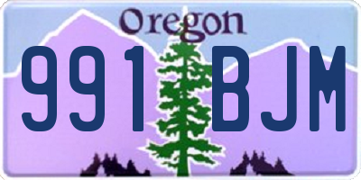 OR license plate 991BJM