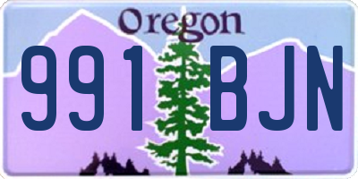 OR license plate 991BJN