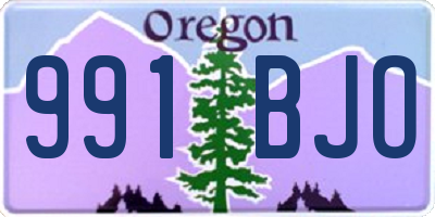 OR license plate 991BJO