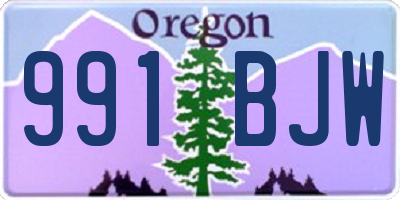 OR license plate 991BJW